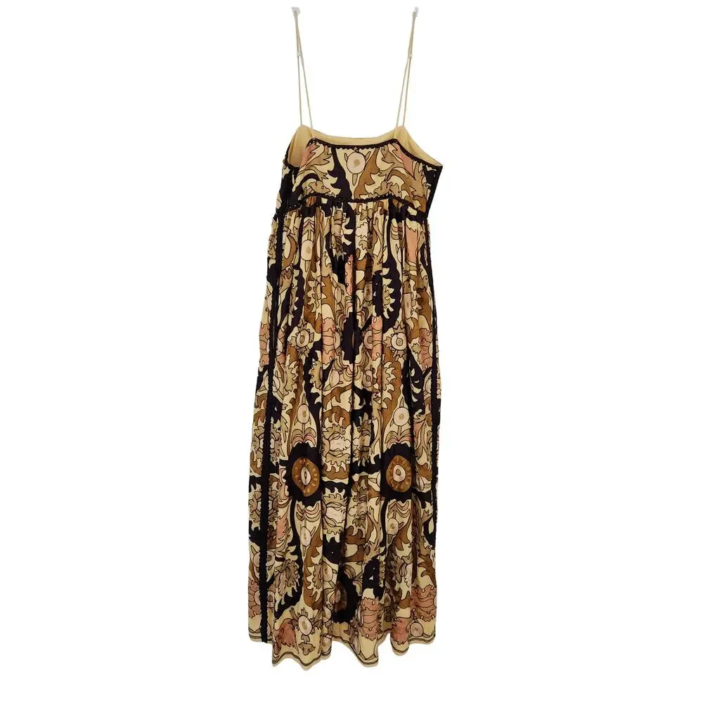 Ulla Johnson Maxi Dress RARE Fall Mayra Yarrow Gold Brown Purple Embroidered 4 - Picture 6 of 13